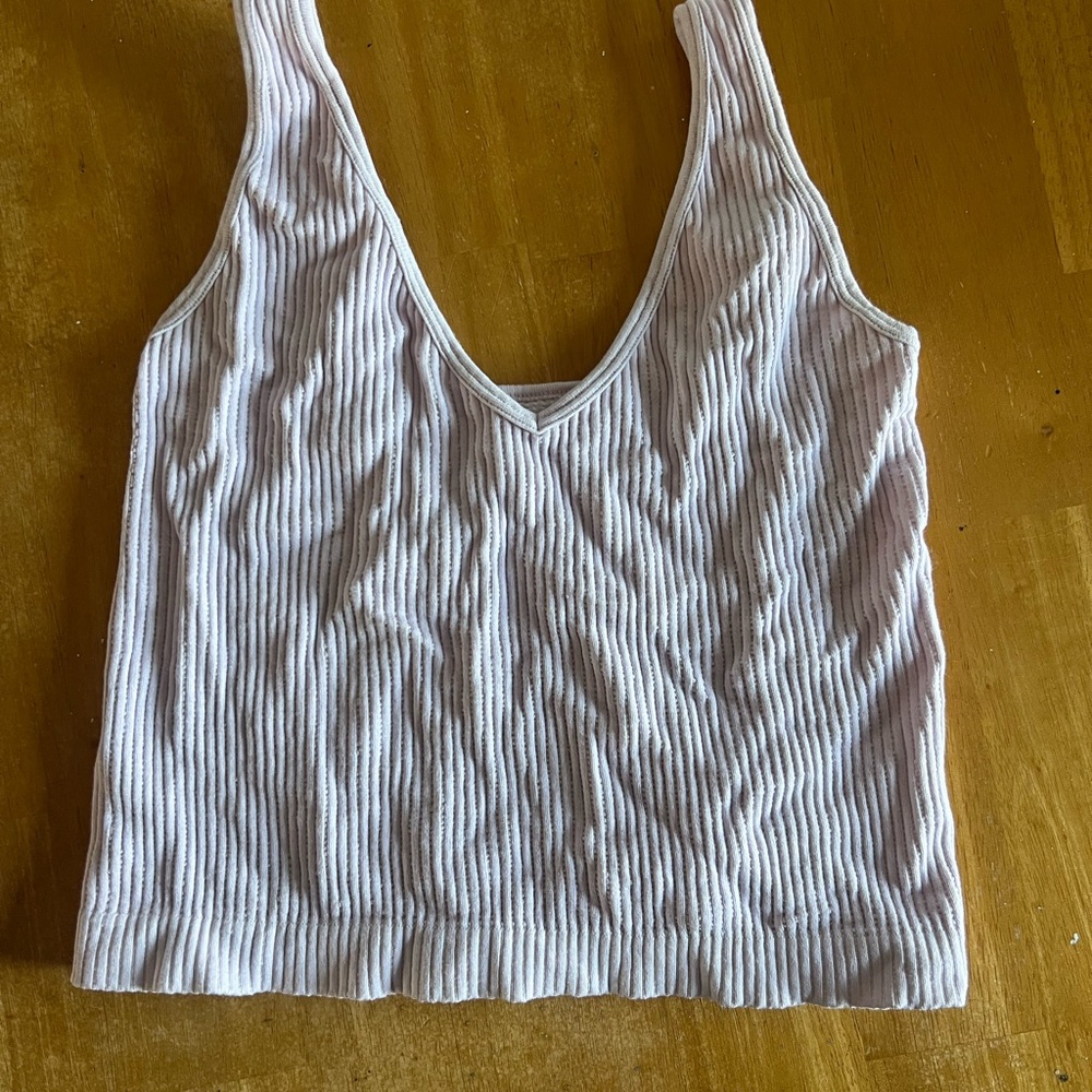 Light Purple Ribbed Free People Women's Top